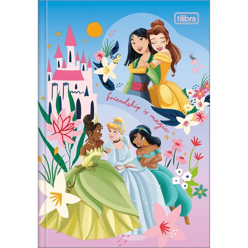 Caderno-Brochura-Capa-Dura-1-4-Princesas-48-Folhas----Sortido