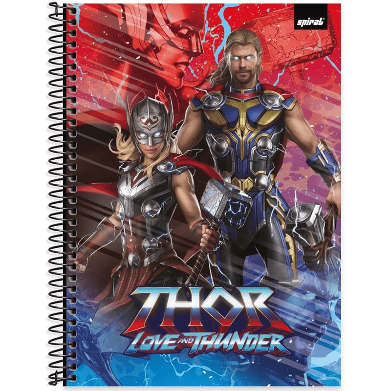 Caderno-Espiral-Capa-Dura-Universitario-Thor-Love-And-Thunder-1-Materia-80-Folhas---Sortido