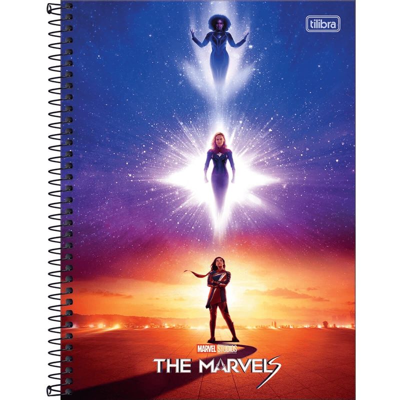 Caderno-Espiral-Capa-Dura-Universitario-1-Materia-The-Marvels-80-Folhas---Sortido