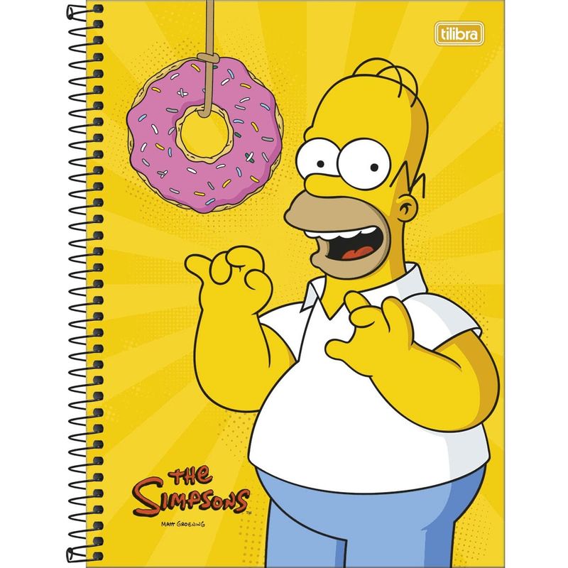 Caderno-Capa-Dura-Espiral-Universitario-Os-Simpsons-10-Materias-160-Folhas-Tilibra