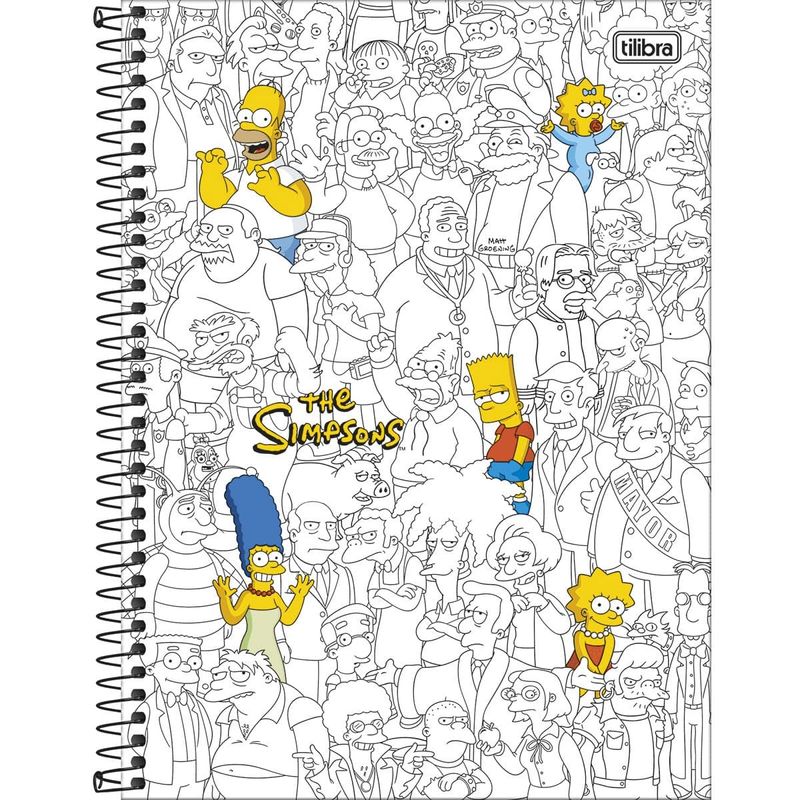 Caderno-Capa-Dura-Espiral-Universitario-Os-Simpsons-10-Materias-160-Folhas-Tilibra