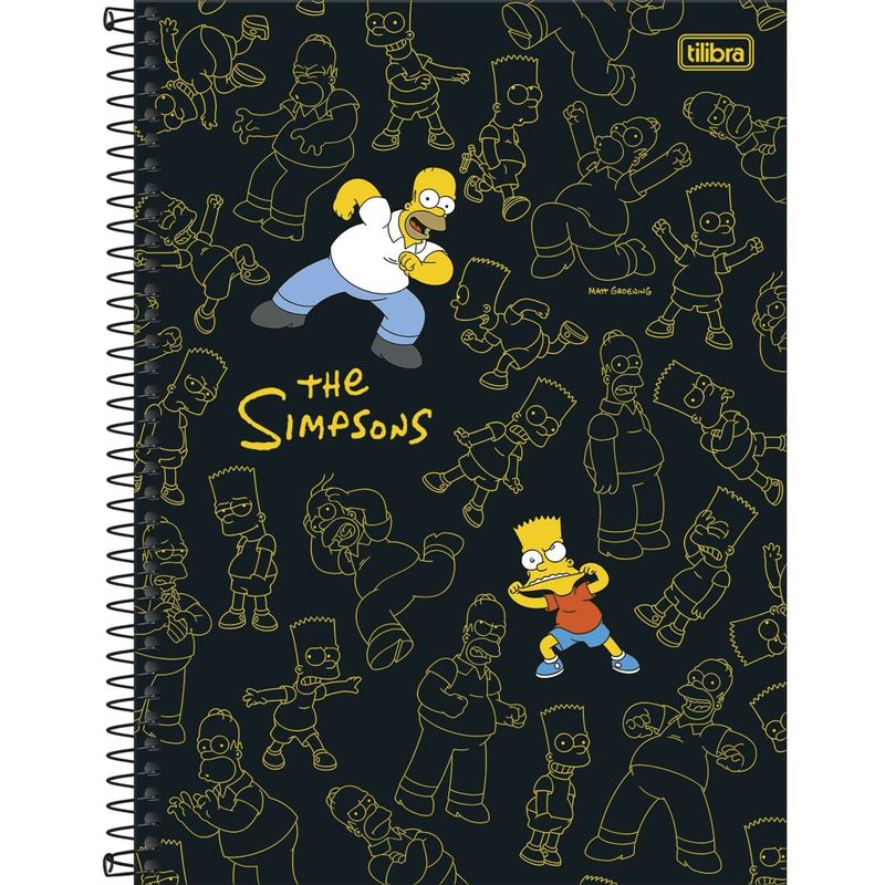 Caderno-Capa-Dura-Espiral-Universitario-Os-Simpsons-1-Materia-80-Folhas-Tilibra