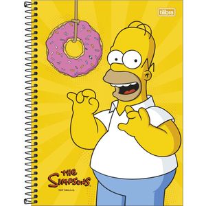 Caderno  Universitário Capa Dura  Espiral Simpsons 16 Matérias 256 Folhas - Tilibra