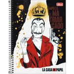 Caderno-Universitario-Espiral-La-Casa-De-Papel-10-Materias-160-Folhas-Tilibra