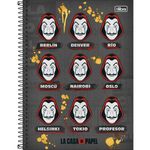 Caderno-Universitario-Espiral-La-Casa-De-Papel-10-Materias-160-Folhas-Tilibra