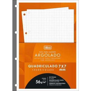 Refil para Caderno Argolado Universitário Quadriculado 7x7 - Tilibra