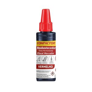 Tinta Reabastecedor  P/ Marcador de Quadro  Branco 30  ml  Vermelho - Compactor