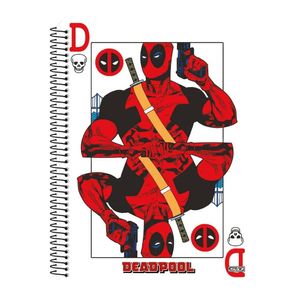 Caderno Universitário Capa Dura Espiral Deadpool 1 Matéria 80 Folhas - SD