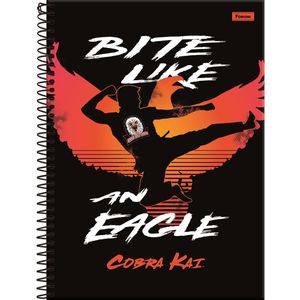 Caderno  Universitário   Capa Dura  Espiral Cobra Kai 10 Matérias 160 Folhas - Foroni