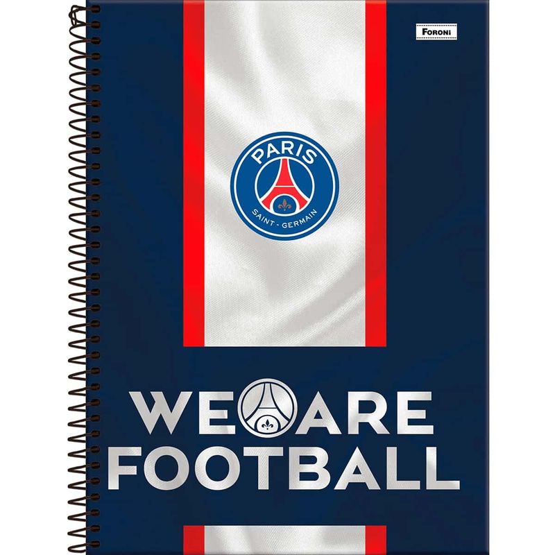 Caderno-Universitario-Capa-Dura-Paris-Saint-Germain-10-Materias-160-Folhas-Foroni