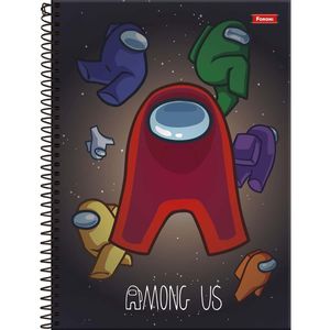 Caderno  Universitário   Capa Dura  Among Us 1M 80 Folhas - Foroni