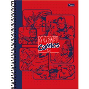 Caderno Universitário Capa Dura Marvel Comics 15 Matérias 240 Folhas FORONI