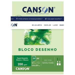 Bloco A4 Desenho Branco 180 g  - Canson