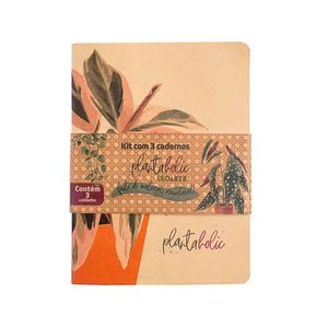 Caderno Plantaholic Capa Flex C/ 3 Unid - Leoe leo