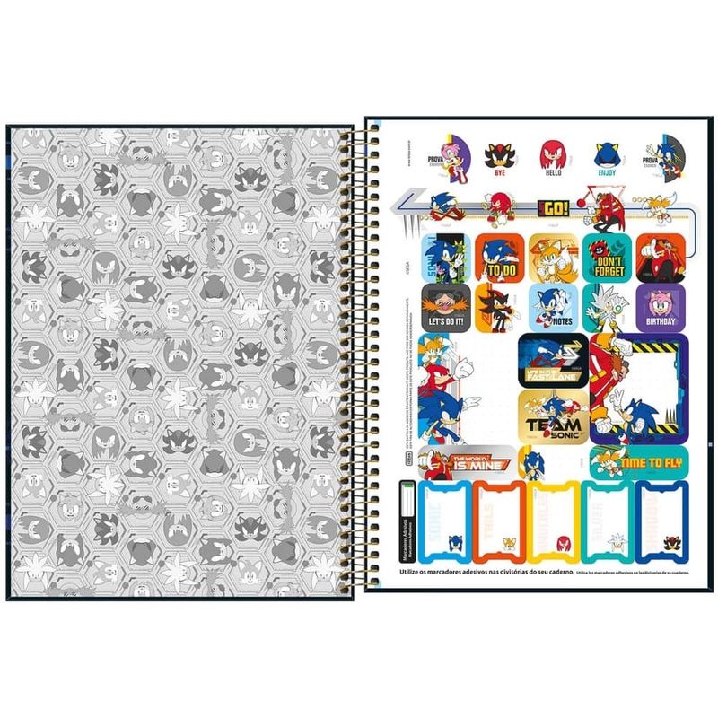 Caderno-Capa-Dura-Universitario-Sonic-1-Materia-80-Folhas-Tilibra