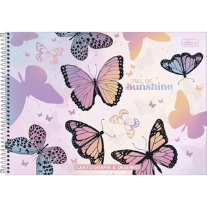 Caderno Capa Dura Espiral Para Desenho Sem Seda Daisy 80 Folhas Tilibra