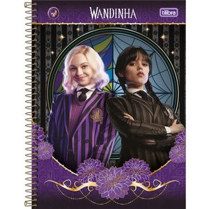 Caderno Capa Dura Espiral Universitário Wandinha 10 Matérias 160 Folhas Tilibra