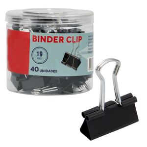 Clips Binder 19 mm Preto - Unidade - Yins