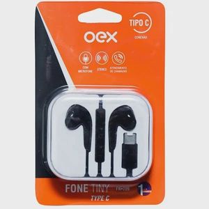 Fone com Microfone intra Auricular tiny usb-c  FN209 Preto - OEX