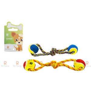 Mordedor para cachorro corda+bola 35,5cm - Rio Tijucas