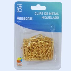 Clips de Metal Dourado 28 cm com 100 - Rio Tijuca