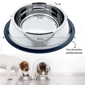 Comedouro Pet Inox 26 cm - Rio Tijuca