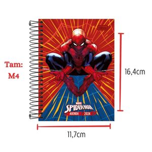 Agenda Escolar Espiral Escolar Homem Aranha 2024 - Tilibra