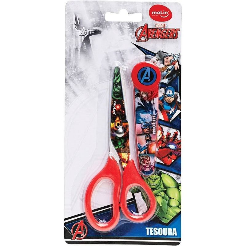 Tesoura-Escolar-Avengers-Com-Protetor-Sortidas---Molin