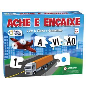 Brinquedo Jogo Ache e Encaixe 2 em 1 - Pais e Filhos