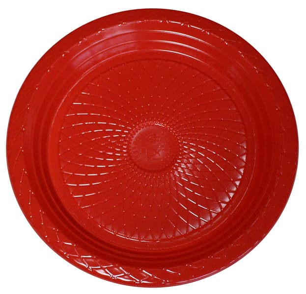 Prato-Descartavel-Raso-Vermelho-18-cm-com-10-Unidades---Forfest