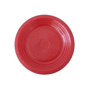 Prato Descartável Raso Vermelho 15 cm com 10 Unidade - Forfest