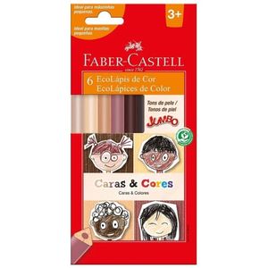 Lápis de Cor Triangular Jumbo Tons de Pele - Faber Castell