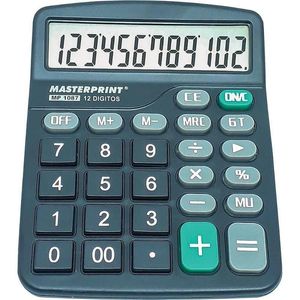 Calculadora de Mesa mp 1087 12 dig Preta Pilha - Master Print