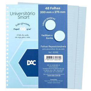 Refil Caderno Universitário Smart 48Fls Azul Pautado - Dac