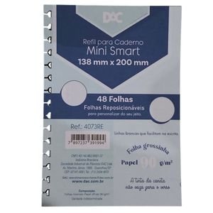 Refil Para Caderno Mini Smart 48 Folhas Azu -l Dac