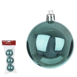 Bola Natal Metalizada C/3 Und (Turquesa) 6cm - Florarte