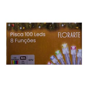 PISCA 100 LED C/8F 127V COLORIDO 8M - Florarte