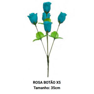 ROSA BOTAO X5 AZ 35cm FLORART