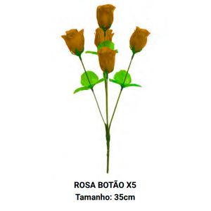 ROSA BOTAO X5 AM 35cm FLORART