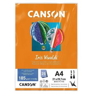 Papel Iris Vivaldi A4 185g 25fls Cenoura - Canson