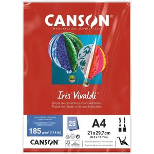 Papel A4 Color IRIS Vivaldi Vermelho 185G - Canson