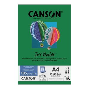 Papel A4 Iris Vivaldi 185G 25Fls Verde Escuro - Canson