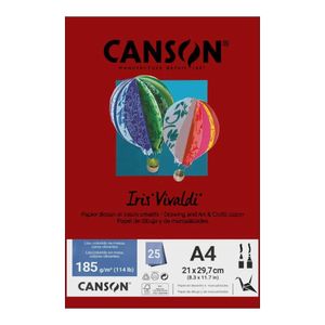 Papel A4 Iris Vivaldi 185G 25Fls Grena - Canson