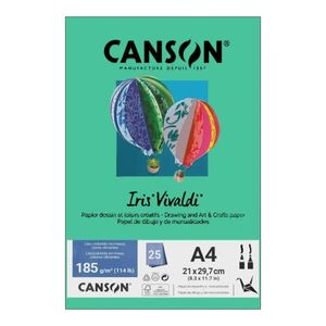 apel A4 185g iris vivaldi verde menta com 25 folhas - Canson