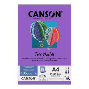 Papel A4 Iris Vivaldi 185G 25Fls Violeta - Canson