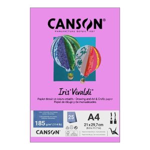 Papel  A4 Iris Vivaldi 185G 25Fls Malva - Canson