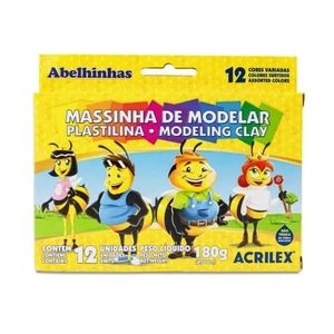 Massa de Modelar (Massinha) c/12 Cores Abelinha - ACRILEX