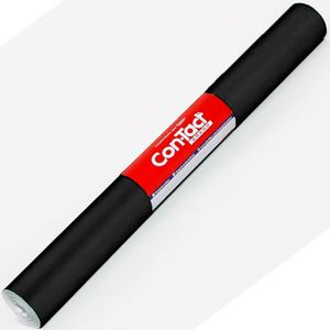 Plástico Adesiivo Constact 45 cm x 1 m Preto Fosco - Plastcover