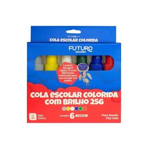 Cola Colorida com Brilho 6 Cores 25 g - Futuro