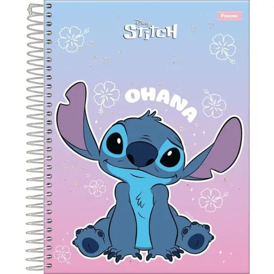 Caderno-College-Capa-Dura-Stitch-10-Materias-160-Folhas---Foroni